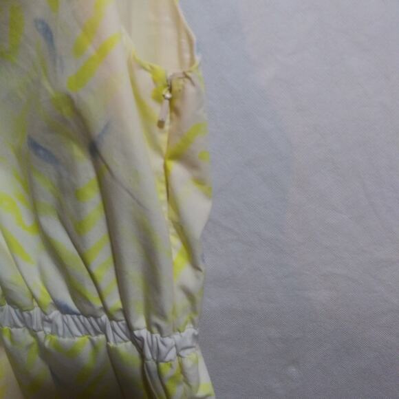 Reiss Audley Watercolor Yellow Patterned V Neck Sleeveless Dress W/ Pockets Sz 8 - Picture 10 of 11